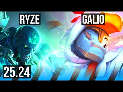 RYZE vs GALIO (MID) | Good KDA: 19/2/11, 47K damage | KR Grandmaster | 25.24