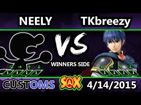 S@X Customs - Neely (G&W) Vs. VGBC | TKbreezy (Marth/WFT) SSB4 Tournament - Smash Wii U - Smash 4