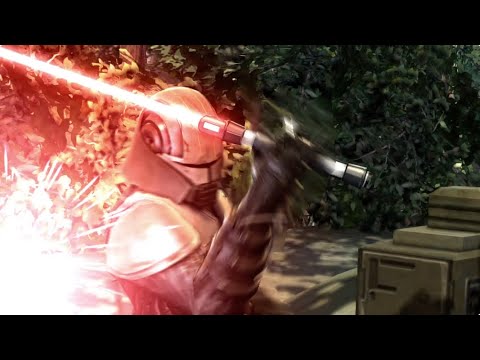 Lord Starkiller defeats Han Solo, Chewbacca, and Leia (Star Wars The Force Unleashed 2)