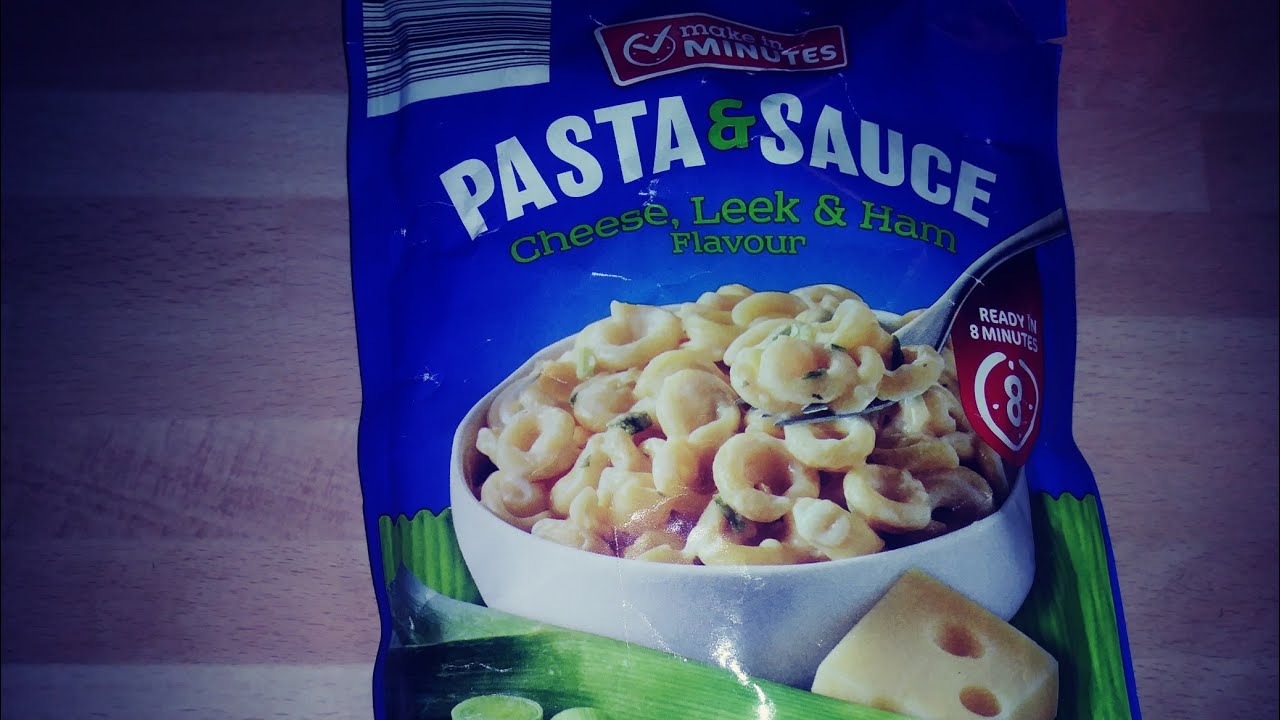 Aldi make in minutes pasta & sauce cheese leek & Ham flavour
