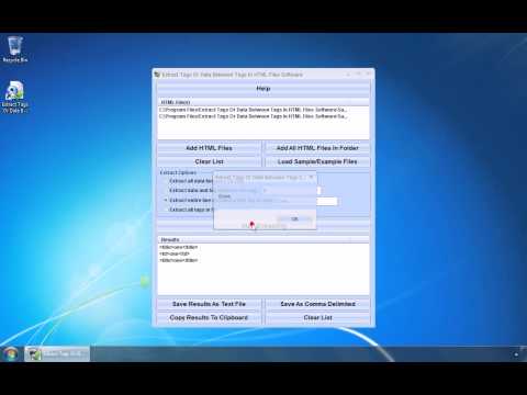 Extract Tags Or Data Between Tags In HTML Files Software