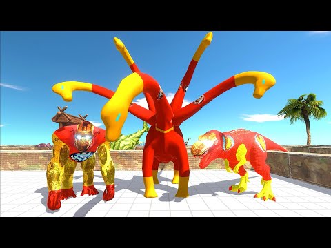 DEATH RUN vs IRON MAN BRACHIOSAURUS TEAM | FPS PERSPECTIVE - Animal Revolt Battle Simulator