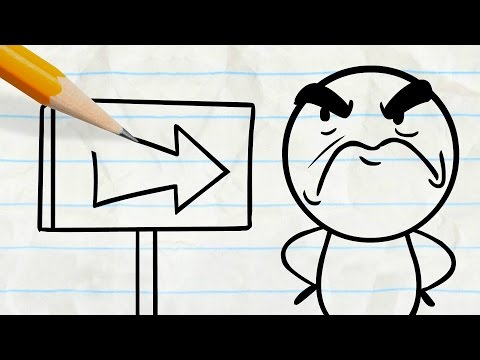 Pencilmate Gets Lost! -in- "None Direction" Pencilmation Cartoons Video