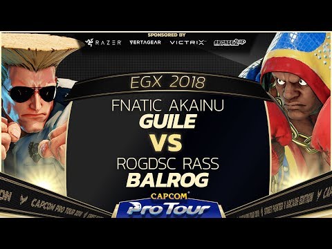 Fnatic Akainu (Guile) vs ROGDSC RASS (Balrog) - EGX 2018 EU Finals Top 8 - SFV - CPT 2018