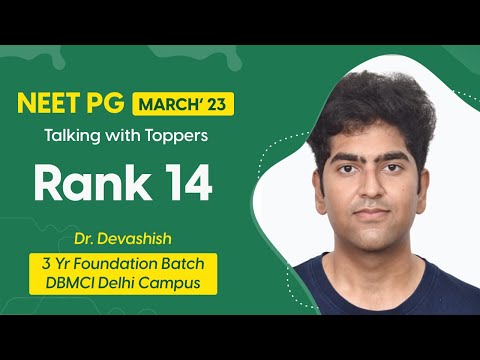 NEET PG 2023 Rank #14 Dr. Devashish | DBMCI | eGurukul