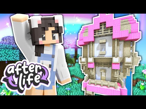 💜Building My Starter Survival House! Minecraft Afterlife SMP Ep.1
