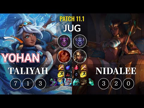HLE yoHan Taliyah vs Nidalee Jungle - KR Patch 11.1