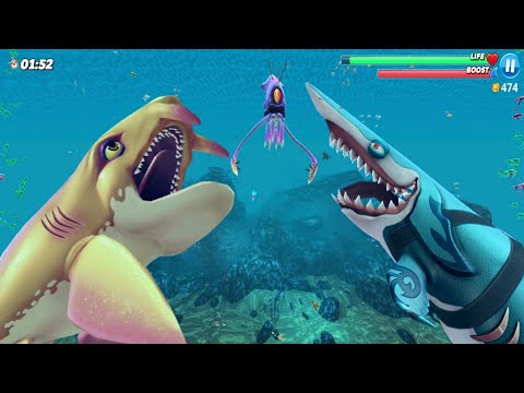 NEW NURSE SHARK AND MAKO SHARK VS COLOSSAL SQUID BOSS LIVE EVENT - Hungry Shark World
