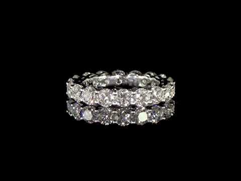 18k White Gold 4.14ct (TDW) Round Brilliant Cut Diamonds Eternity Ring