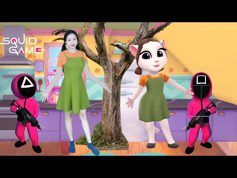 COMPARISON - My Talking Angela 2 VS Doll Squid Game in Real Life 🏳️😱 Squid Game But Angela Cute Girl