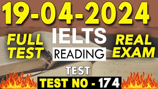 IELTS Reading Test 2024 with Answers | 19.04.2024 | Test No - 175