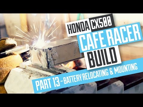 Honda CX500 Cafe Racer Build 13 - Relocating & making and welding a battery mount