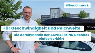 Für Geschwindigkeit und Reichweite: Die Aerodynamik der ASPHALTKIND Dachbox erklärt #benchmark