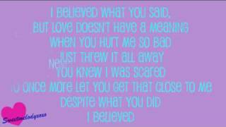 Melissa Smith - I Believed lyrics