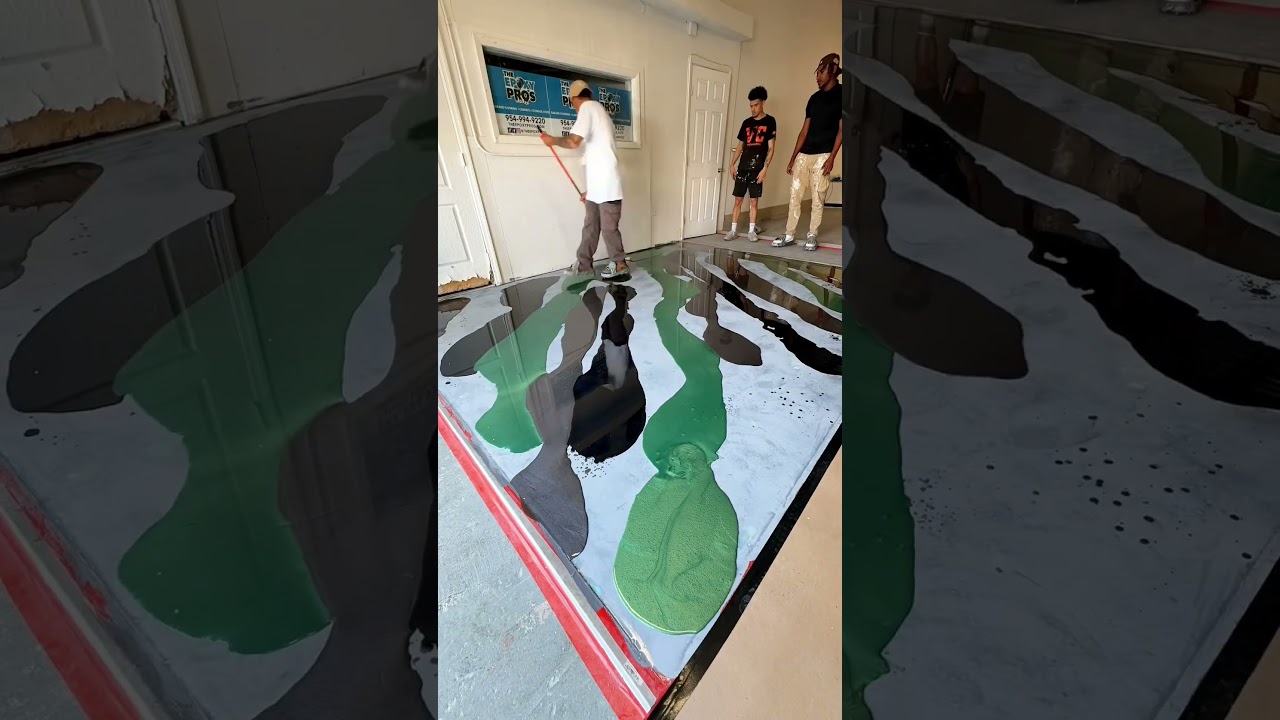Teaching our students metallic epoxy floor install techniques🔥 Class sign up link in description