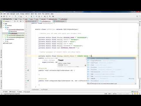 Android app to save user data in a database and use of CRUD operations - SQLite Database Example