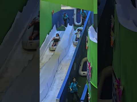 Azraa play on ice slide