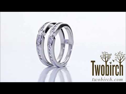 0.51ct. Round X Design Channel Set Ring Guard - TwoBirch TB-GUARD-0006-WG-H