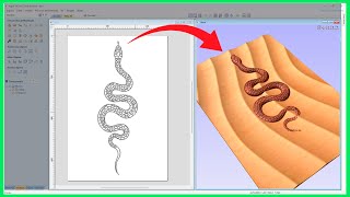 Modelagem 3D no Vectric Aspire | Modelo 3D Cobra na Areia | Snake 3D Model