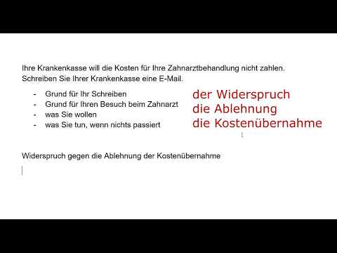 Brief B1 DTZ Widerspruch Krankenkasse Kostenübernahme Ablehnung