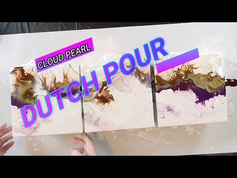 Cloud Pearl Dutch Pour Triptych