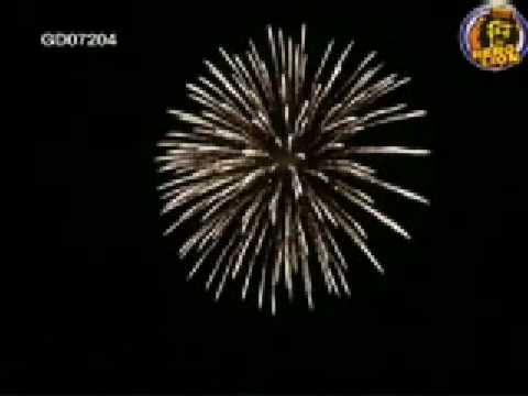 6" Spherical Shell:  Super Brocade Crown to Green Pistil