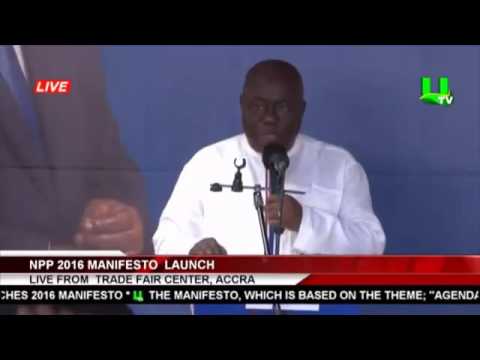 Address of Nana Addo Dankwa Akufo-Addo, 2016 NPP Presidential Candidate at #NPPManifesto