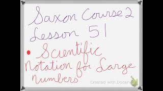 Saxon course 2 Lesson 51