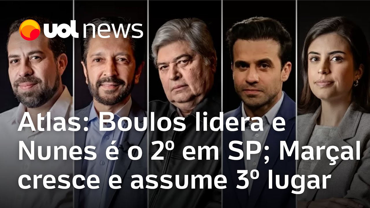 Boulos lidera e Nunes é o 2º em SP; Pablo Marçal cresce e assume 3º lugar, mostra pesquisa Atlas