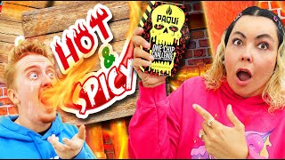 LAST TO EAT THE SPICY FOOD WINS! Challenge