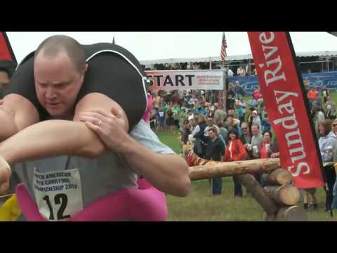 Running with wives.Wife Carrying.