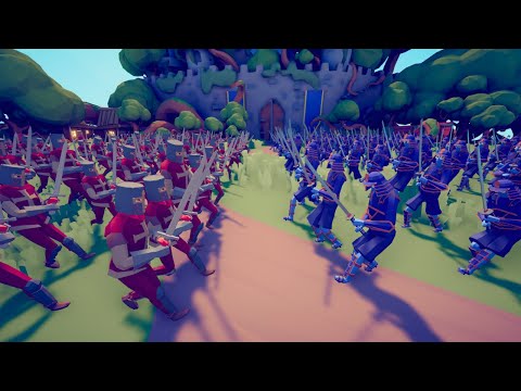 100x SAMURAI ARMY vs 100x SQUIRE ARMY BATTLE - TABS | Totally Accurate Battle Simulator