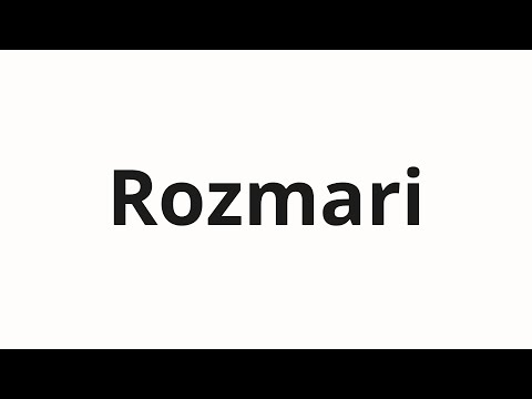 How to pronounce Rozmari | Розмари (Rosemary in Russian)