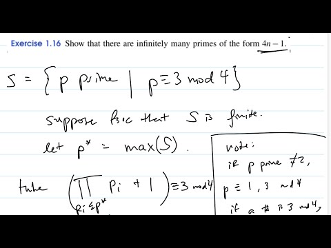 show that there are infinitely many primes of the form 4n-1 (proof)