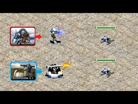 Tesla Trooper vs Guardian Gi - Kill Race - Red Alert 2