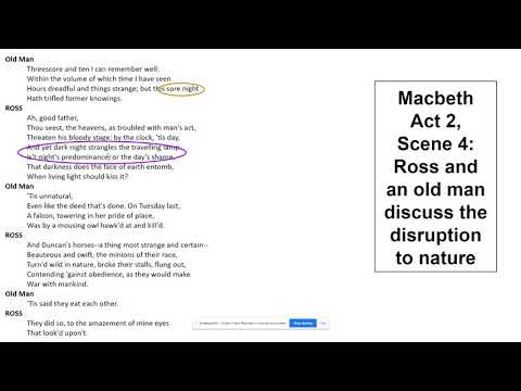 Macbeth Act 2 Scene 4 - Ross and Nature