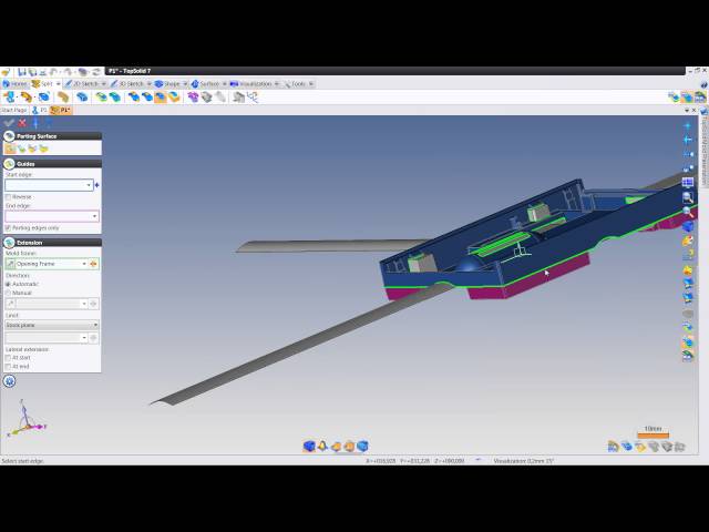 TopSolid'Mold 7: Split parting surfaces