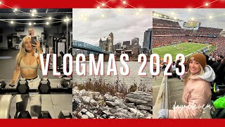 VLOGMAS 2023 day 11! Cincinnati bengals game, my goofy fiancé, working out