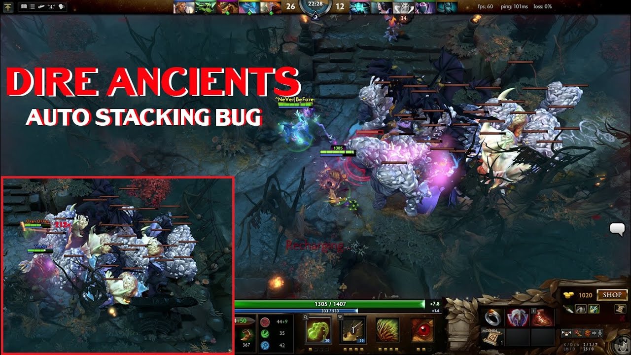 [DOTA 2] Dire ancients auto stacking Bug - YouTube