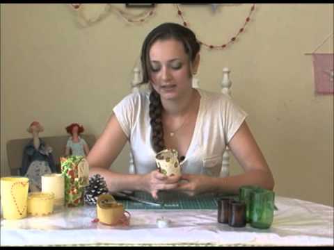 Mulher.com 24/12/2012 Nataly de Biase - Luminárias com copos reciclados e retalhos de tecido