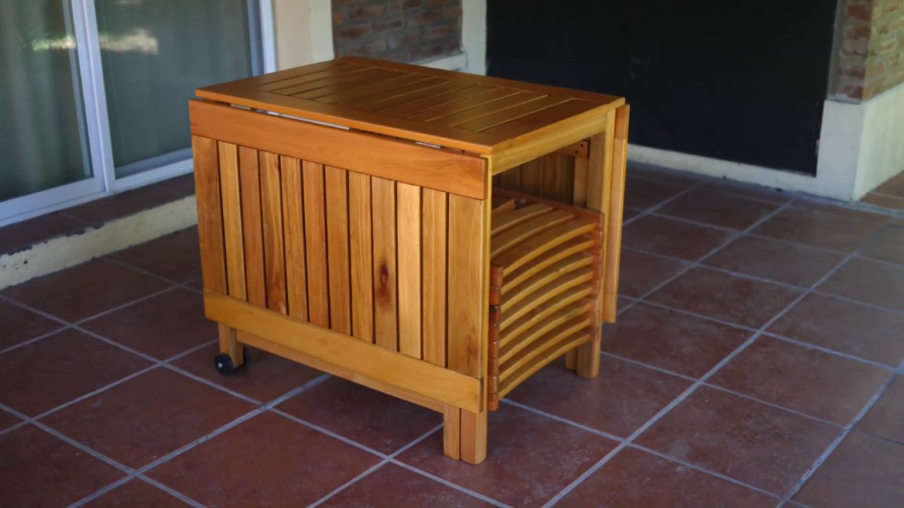 Mesa Libro Plegable Con 8 Sillas Plegables