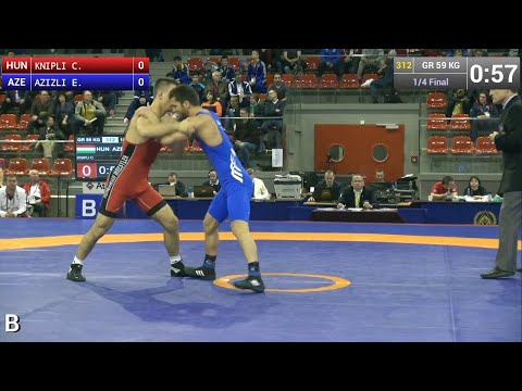 Quarterfinal GR - 59 kg: Eldaniz AZIZLI (AZE) df. Csongor KNIPLI (HUN) by TF, 9-0