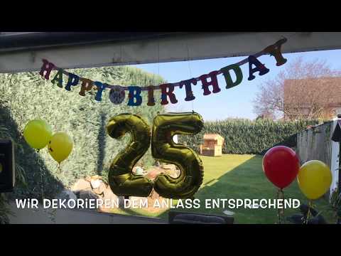 Ungewöhnliches Geschenk zum 25 Geburtstag Familienfest mal anders mit Luftballons und Tauben