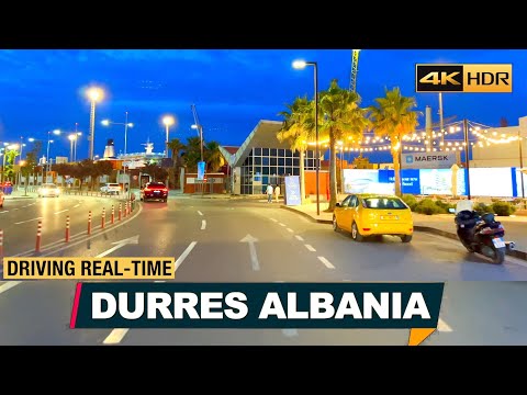 DURRES ALBANIA 🇦🇱 Drive【4K-HDR】Vlog Shqip, Driving real-time 40 min  Durres Shqiperi 2023