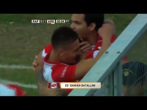 Gol de Batallini. Rafaela 0 - Argentinos 1. Fecha 16. Primera División 2016.