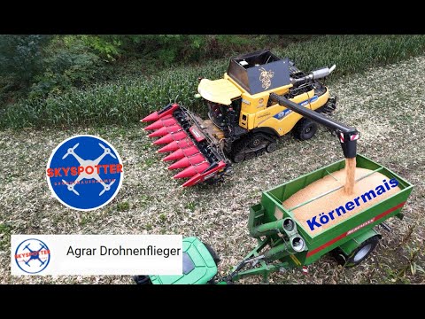Körnermais Ernte mit New Holland CR 8.80  Raupenfahrwerk.