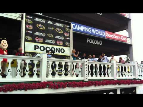 Lauren Briant singing National Anthem at Pocono Raceway