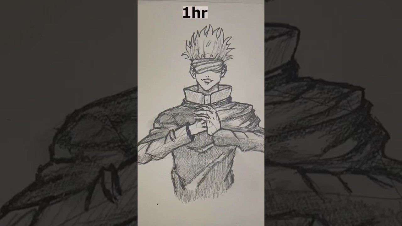 Speed Drawing Gojo | Anime Drawing Transformation 😳 #anime #drawing #shorts #foryou