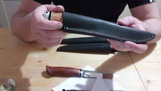 Empfehlung JARS- Messer Leopard und Forelle für Angler Fischer Bulat Wootz 440C Stahl Messer