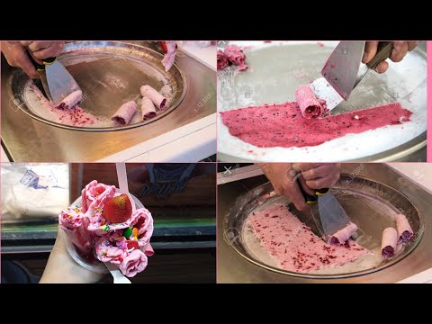 Tried Live ice cream Rolls | fried ice cream Rolls for the first time